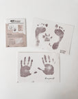 Baby handprints and footprints with sticker transfers two years old and name