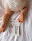 baby first steps taken with no ink and no mess;