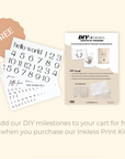 Baby-safe inkless footprint kit with free milestone transfer sheet”