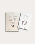 announcement card for footprint and handprints baby keepsake