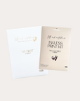 announcement card with birth details and special firsts hand and footprint kit