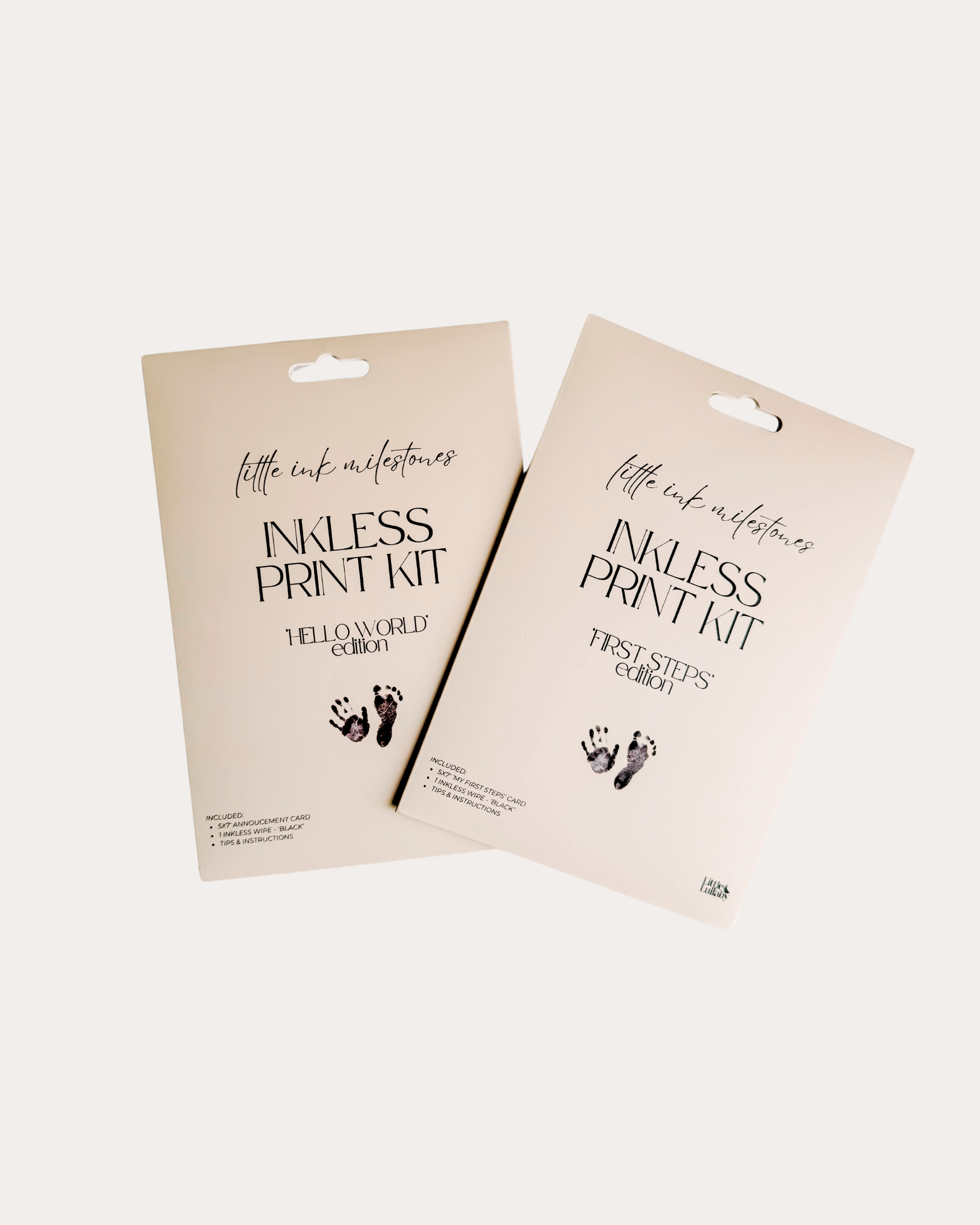 No mess and baby safe inkless print kit of babys tiny footprints and handprints