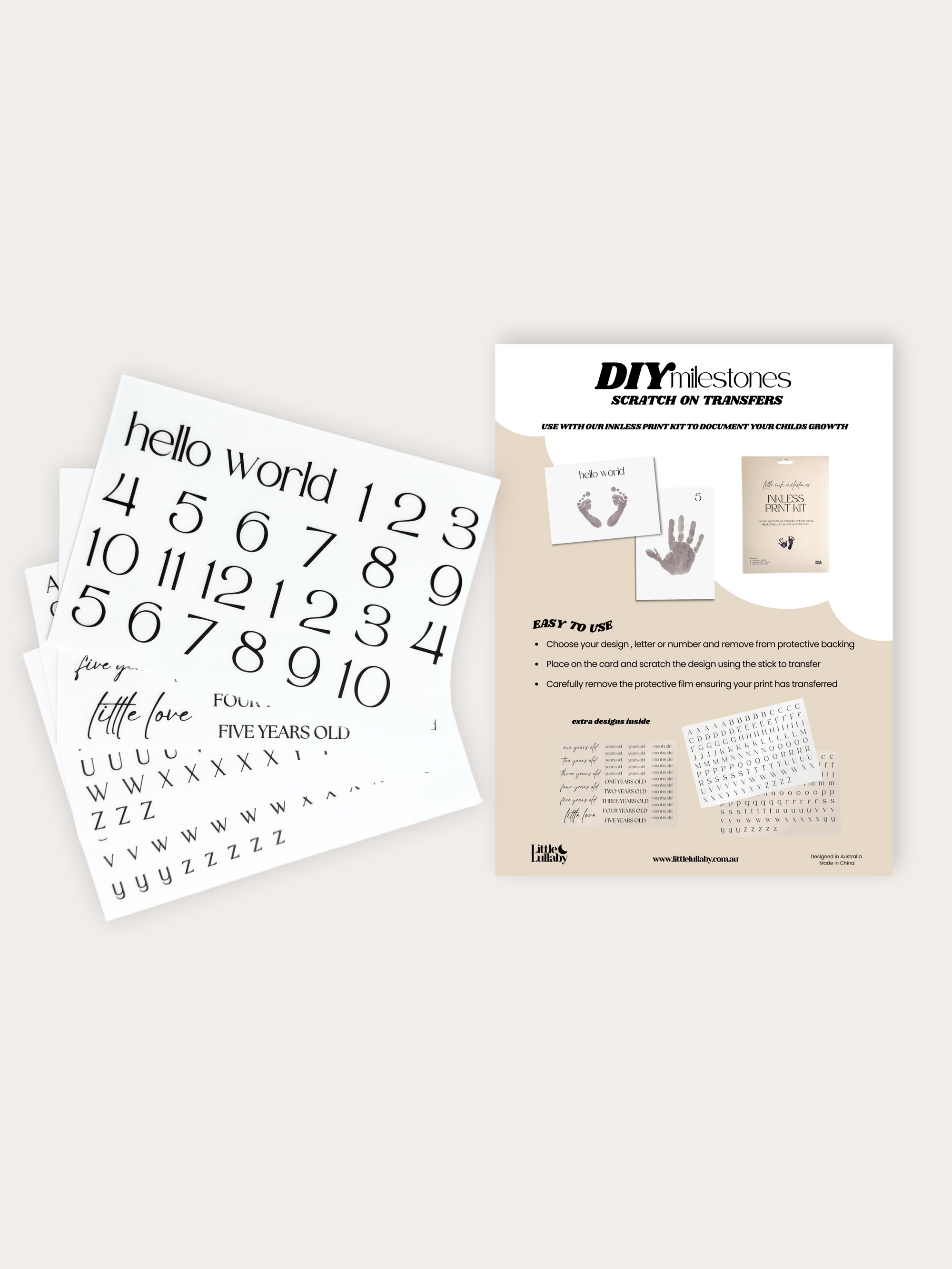 scratch on transfer sheet for scrapbooking or diy project - baby keepsakes