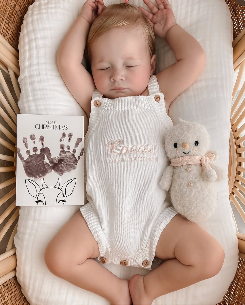 keepsake for baby first christmas no mess handprint and baby safe