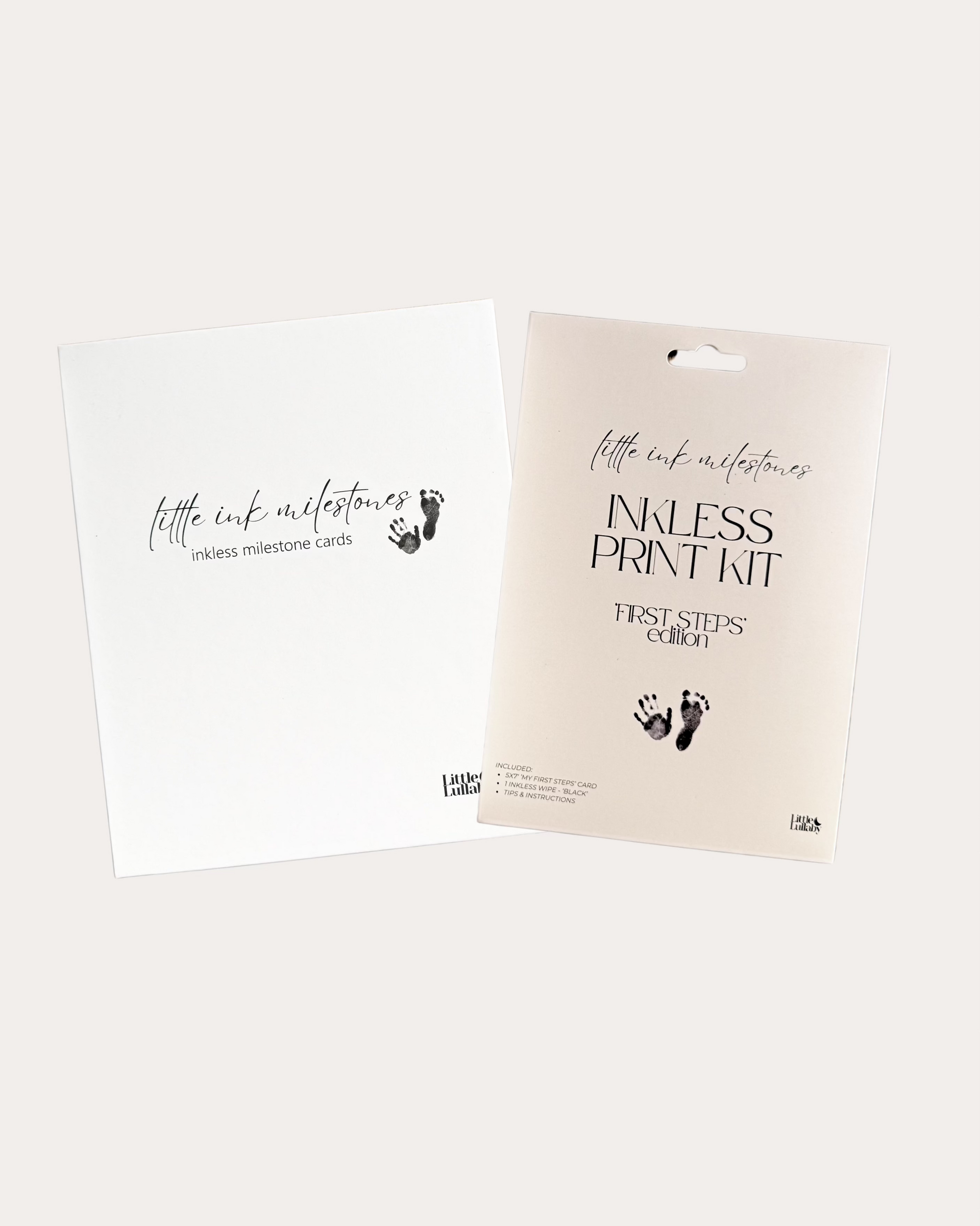 bundle and save with 12 monthly milestone cards and their first steps - inkless no mess hand and footprints